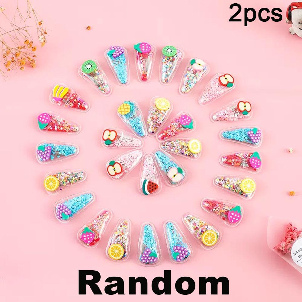 

10 шт. Мультяшные заколки-клипсы с зыбучим песком, Милые простые заколки для волос, Блестящие аксессуары для волос, Детские заколки для волос, Аксессуары Y2k, Аксессуары для волос