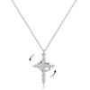Crown Circle Rotating Necklace - Women's Pendant with Cross and European American Design