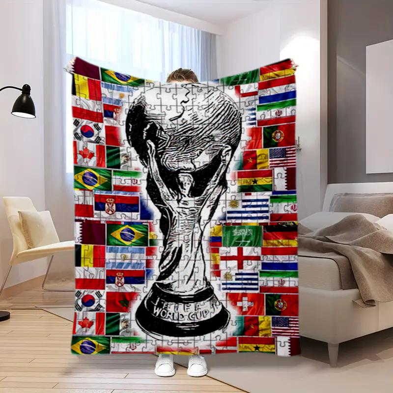 

1PC Football pattern blanket, all season lightweight home office outdoor nap multifunctional blanket 80cm x 120cm