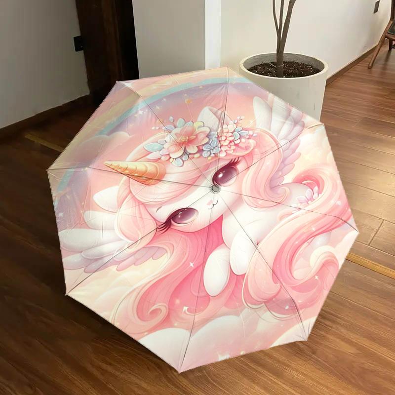 

Unicorn Fantasy Automatic Folding Umbrella: 8-Bone Iron Frame, Portable Design for Outdoor Use, Perfect Gift for Fans and Travelers1125012a