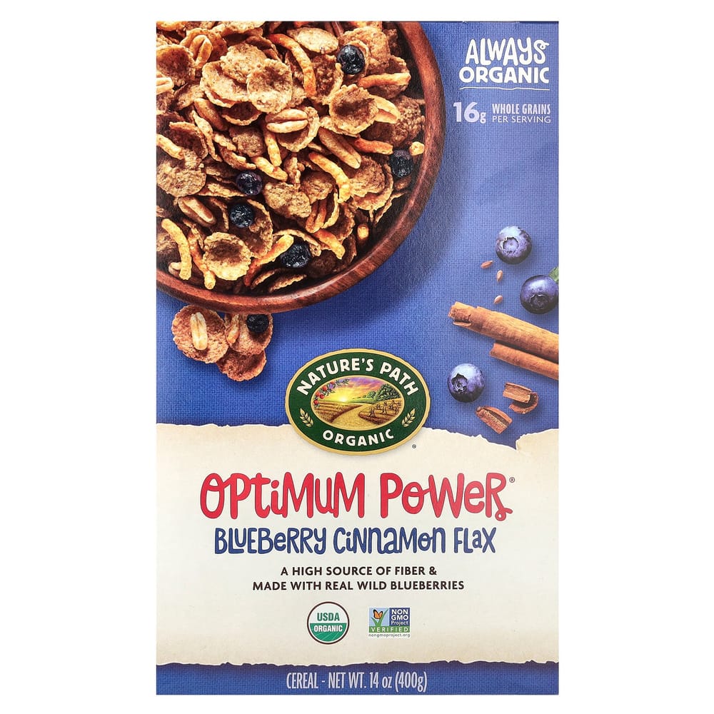 Natures Path Optimum Power Cereal with Blueberry Cinnamon Flax 400g (14oz)