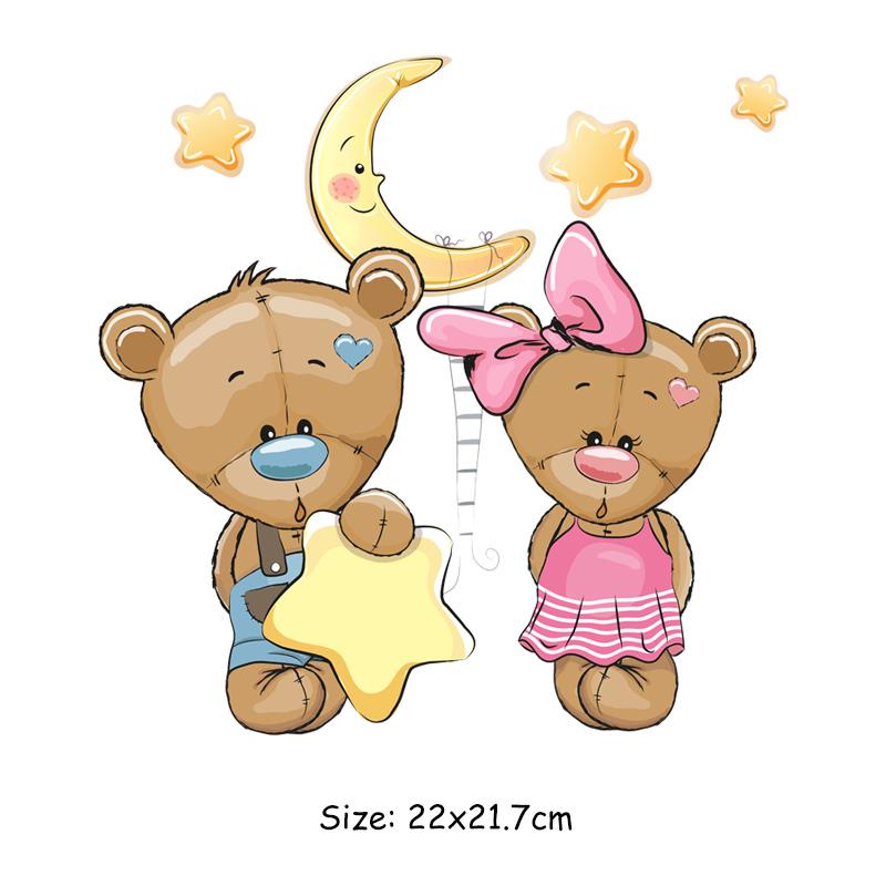 

Нашивка с медведями для детской одежды, наклейки на толстовки «сделай сам», нашивки с термопрессом, футболка с аппликацией, железные наклейки, нашивки в подарок