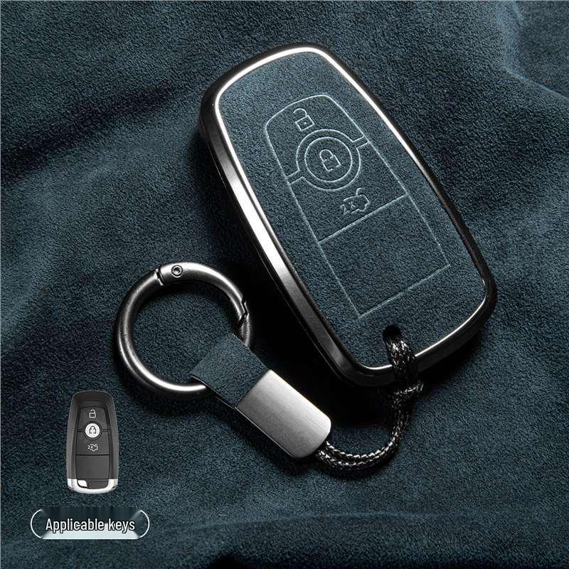 Luxury Suede Key Covers for Ford Explorer ST, Escape, Edge, 4WD, Mondeo, and EVOS