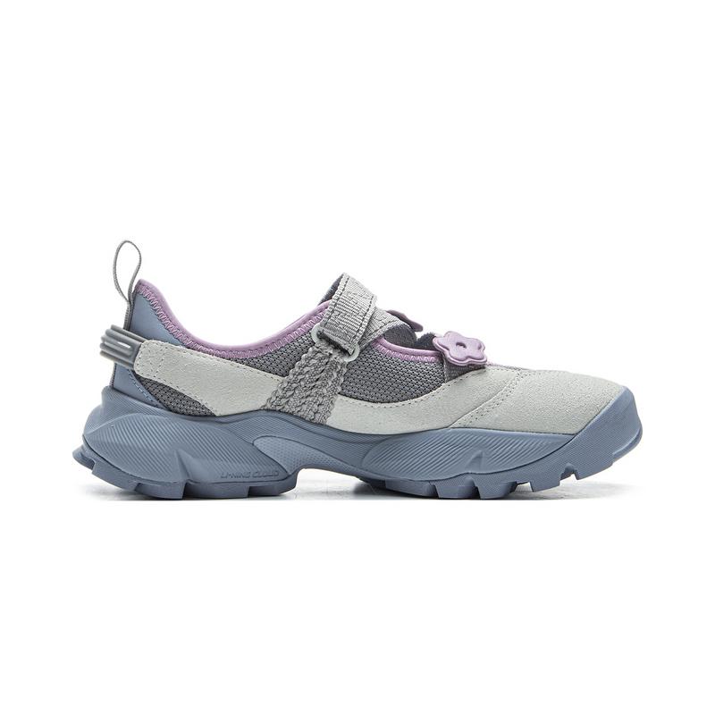 Tyakasha X Li Ning Mulan Mary Jane Collaboration Series Sports Trend Non-Slip Wear-Resistant Low-Top Casual Shoes Women Sneaker Ash-Gray AZGV154-1
