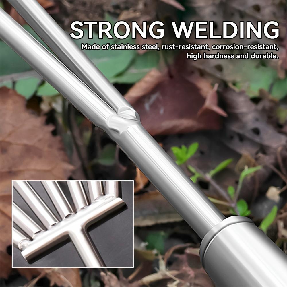 Thickened Stainless Steel Rake Set with a Conical Sharp Tooth Design, Ideal for Beach Digging And Clam Harvesting. Features a Mirror-End