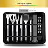 Outdoor BBQ Stainless Steel Tool Set: Knife, Fork, and Spatula