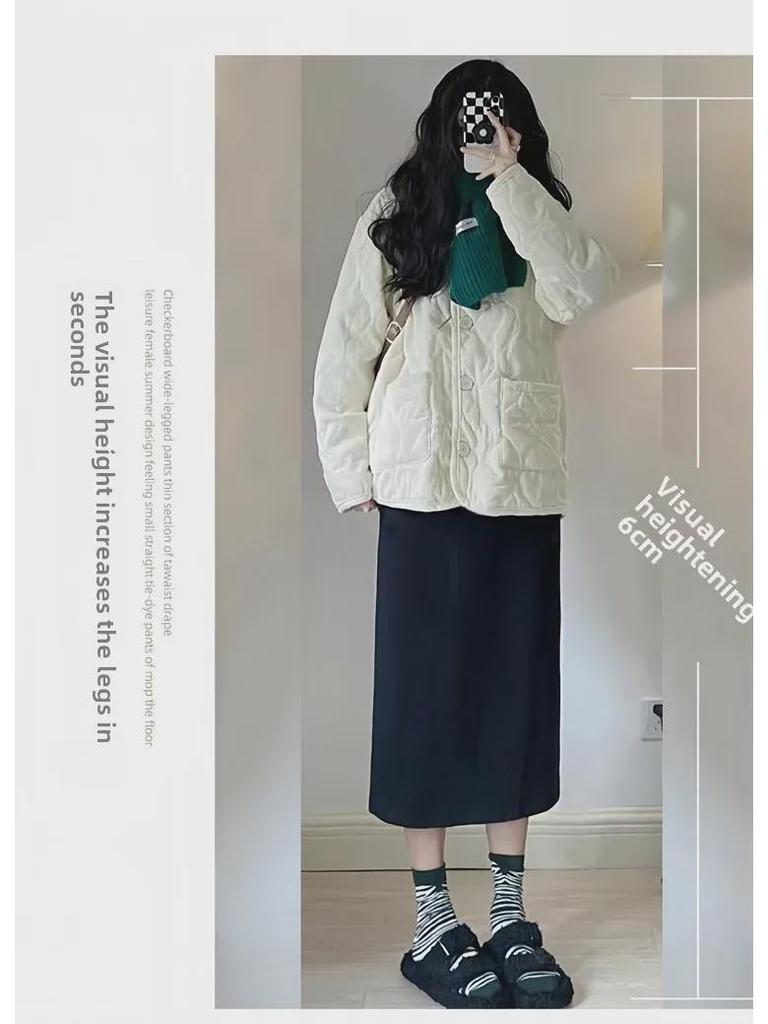 Fustă lungă de maternitate cu talie înaltă și crăpătură, în formă de A, pentru toamnă/iarnă