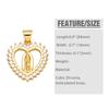 OCESRIO White Crystal Virgin Mary Pendant for Necklace Copper Gold Plated Heart Water Drop Amulet Jewelry Making Supply Pdtb067