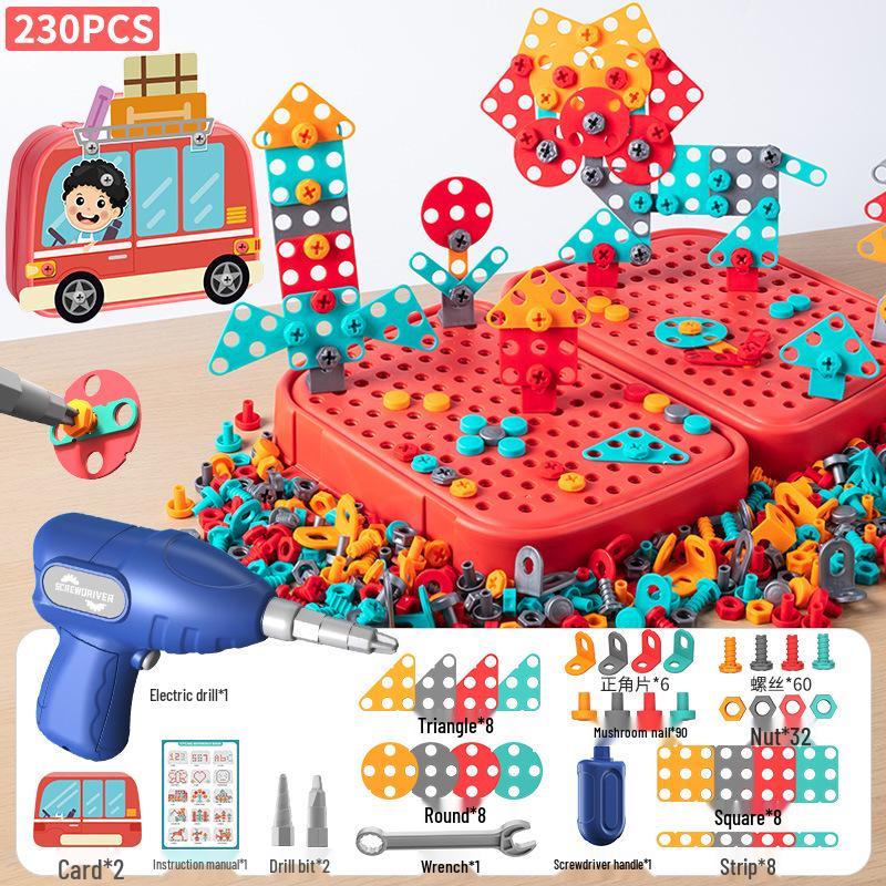 Kids' Electric Drill DIY Toolbox: Educational Screw-Tightening & Repair Toy for Boys and Girls