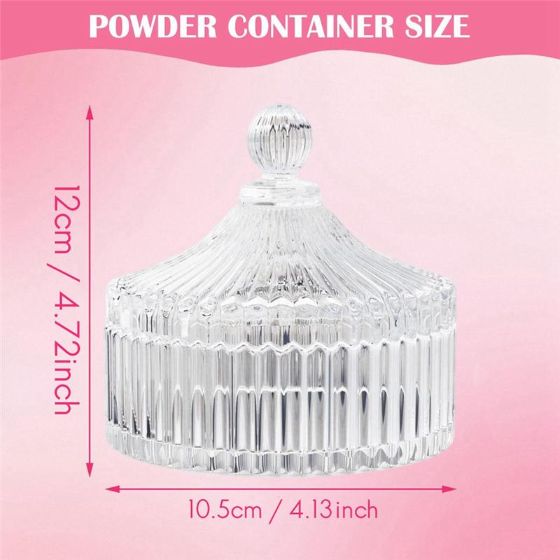 Body Powder Puff And Container Set , Dusting Powder Puff For Women Baby And Loose Powder Containers For Wet Dry Makeup