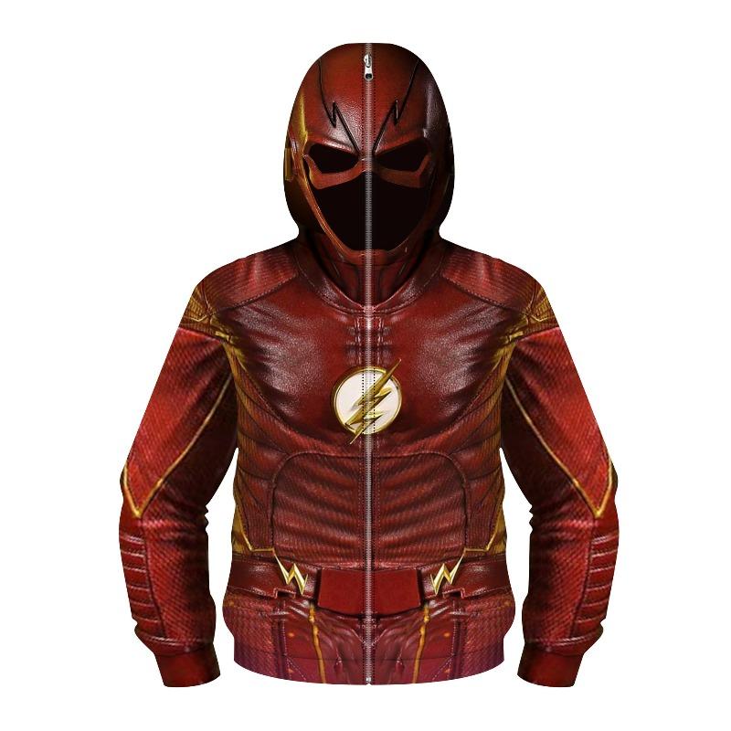 Boys Spring Autumn Spider Series 3D Digital Print Kids Roleplay Masked Long Sleeve Hooded Sweatshirt Kids