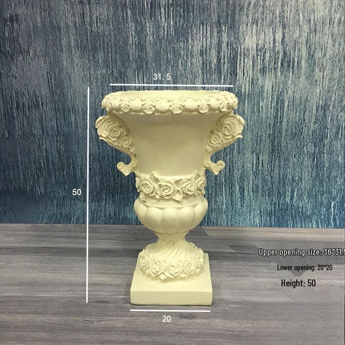 Wedding Gold Roman Column Flower Stand – European Stripe Trophy Fiberglass Décor