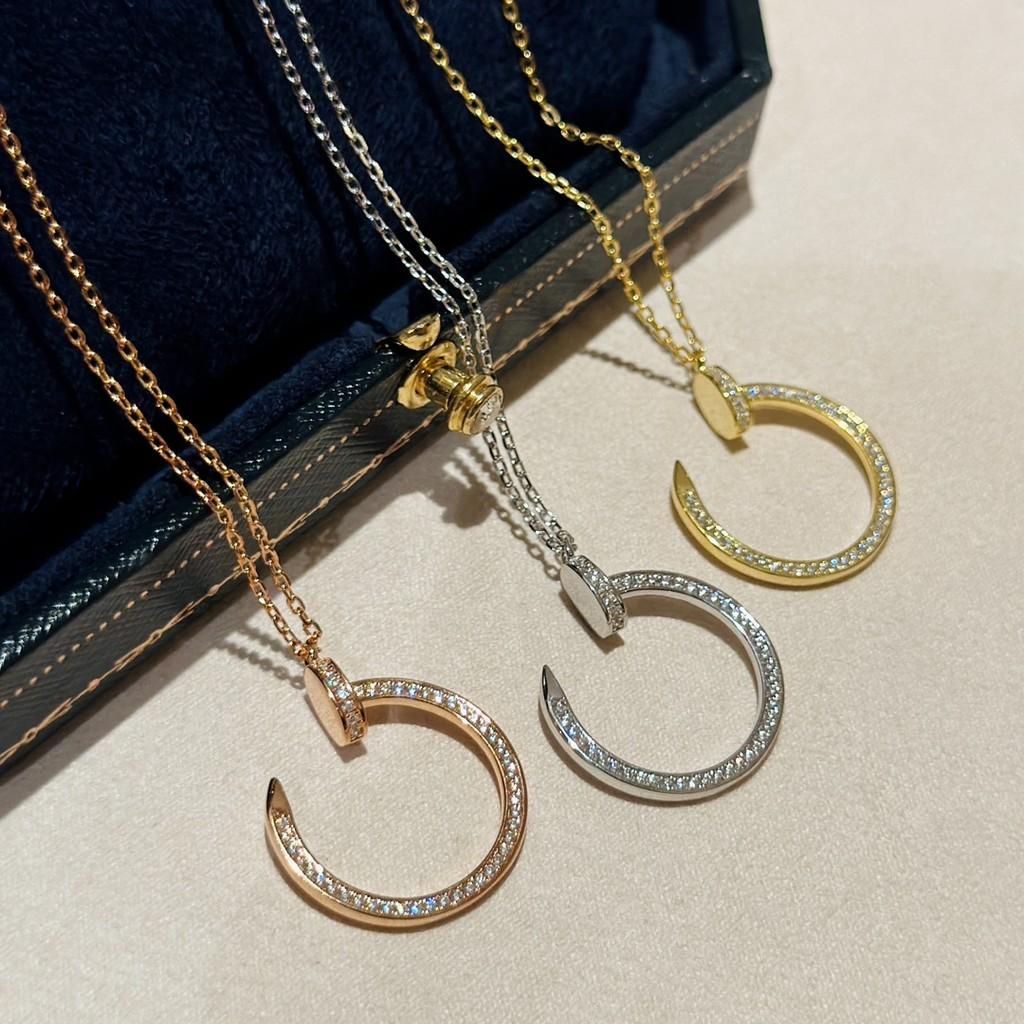 Nail Necklace Made of Imported Platinum Material with Micro Inlaid Imported High Carbon Diamonds Brands: Highest Craftsmanship Jewelry Level