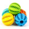 Dog Toys Teeth Cleaning Rubber Balls Pet Training Leaky Food Ball Dog Chewing Toy Balls Watermelon Balls Interactive Toy for Dog