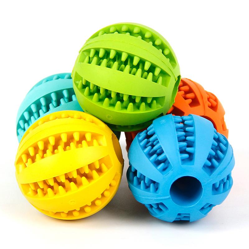 Dog Toys Teeth Cleaning Rubber Balls Pet Training Leaky Food Ball Dog Chewing Toy Balls Watermelon Balls Interactive Toy for Dog