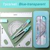 Back To School 7 Pcs/set Mathematical Rulers Set Professional Compass Ruler Multi-function Drawing Tools Students Stationery