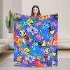 Finding Nemos Dorys Bruce Squirt Crush Fleece Blankets  Funny Throw Blanket for Bed Sofa Couch 150*125cm Bedspread