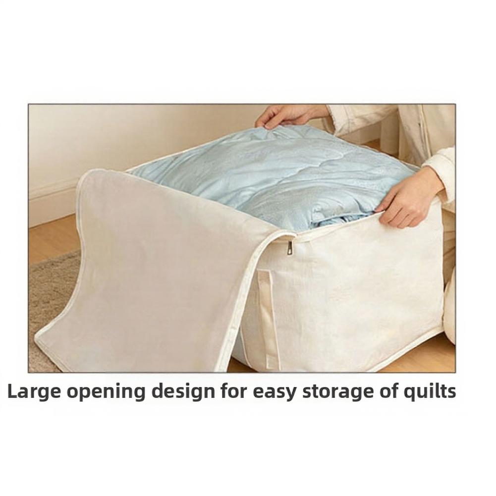 Foldable Clothing Storage Box with Transparent Viewing Window for Easy Organization and Quick Access to Bedding or Linens