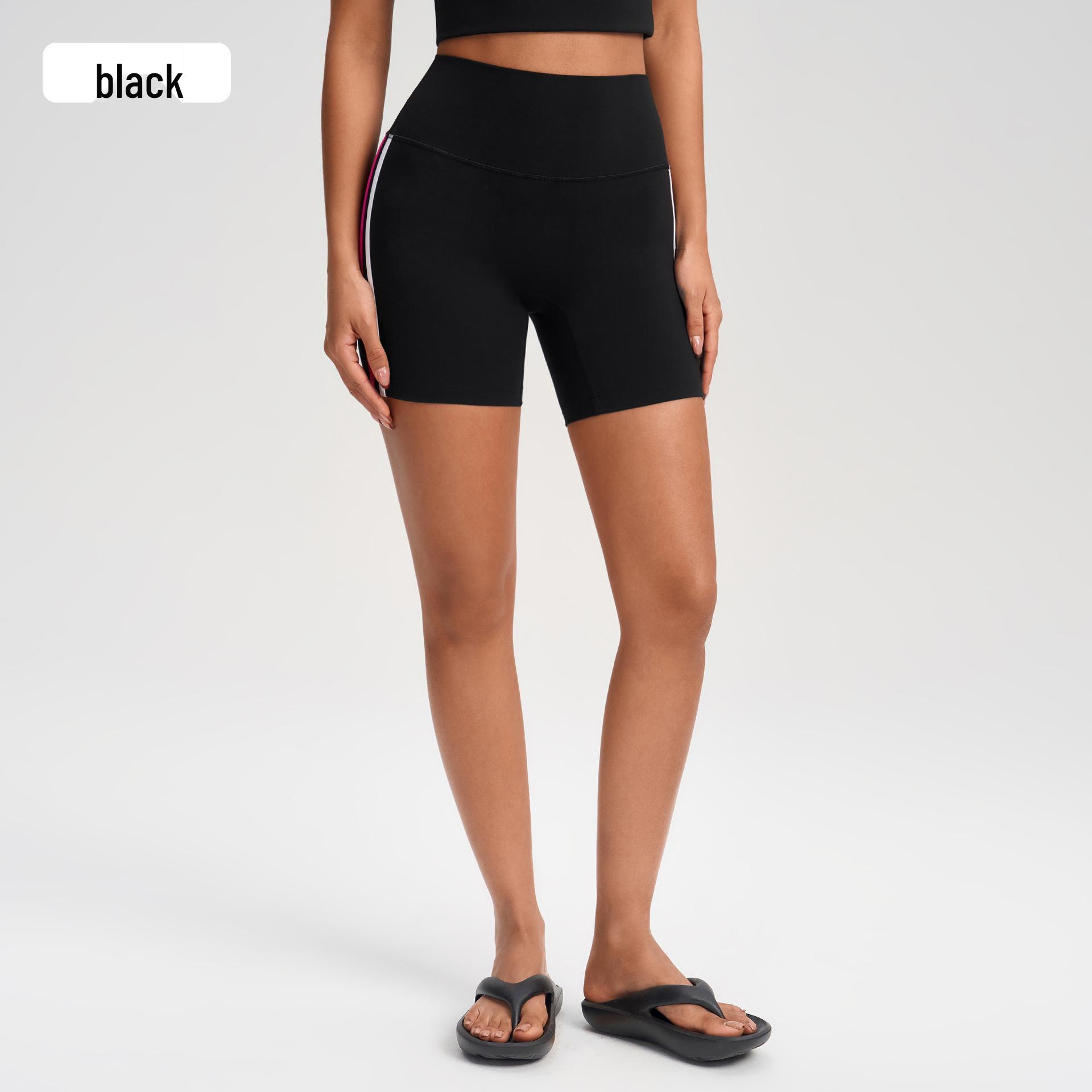 

High-Waist Summer Nude Yoga Shorts - Women s Peach Lift Fitness Bodycon Capri EU 8 чорний