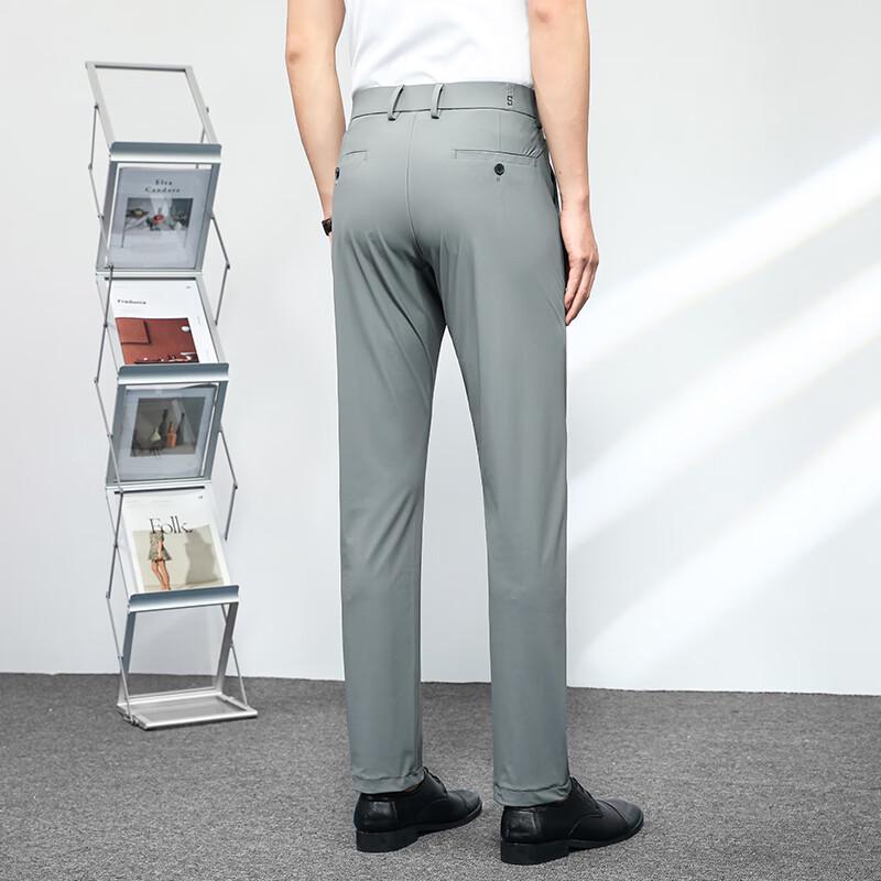 Men's Anti-Wrinkle Elastic Business Casual Straight-Leg Pants FMMY3202