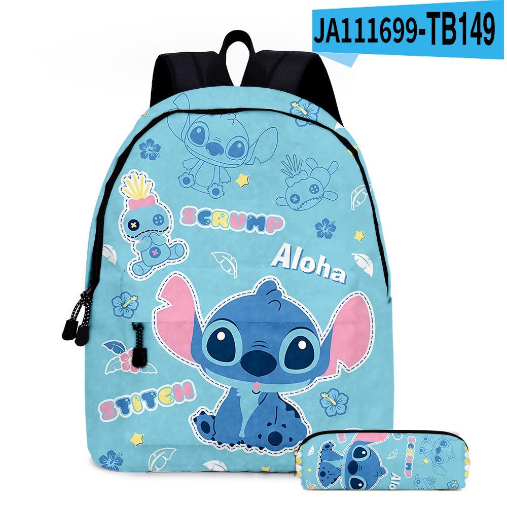 Stitc Cartoon Full Print Backpack Student Bag Pencil Case Two-Piece Set Children'S Backpack