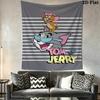 Tom Jerry Friendship Tapestry Fashion Print Background Cloth Homestay Soft Decoration Tapestry Atmospheric Background Cloth Gift