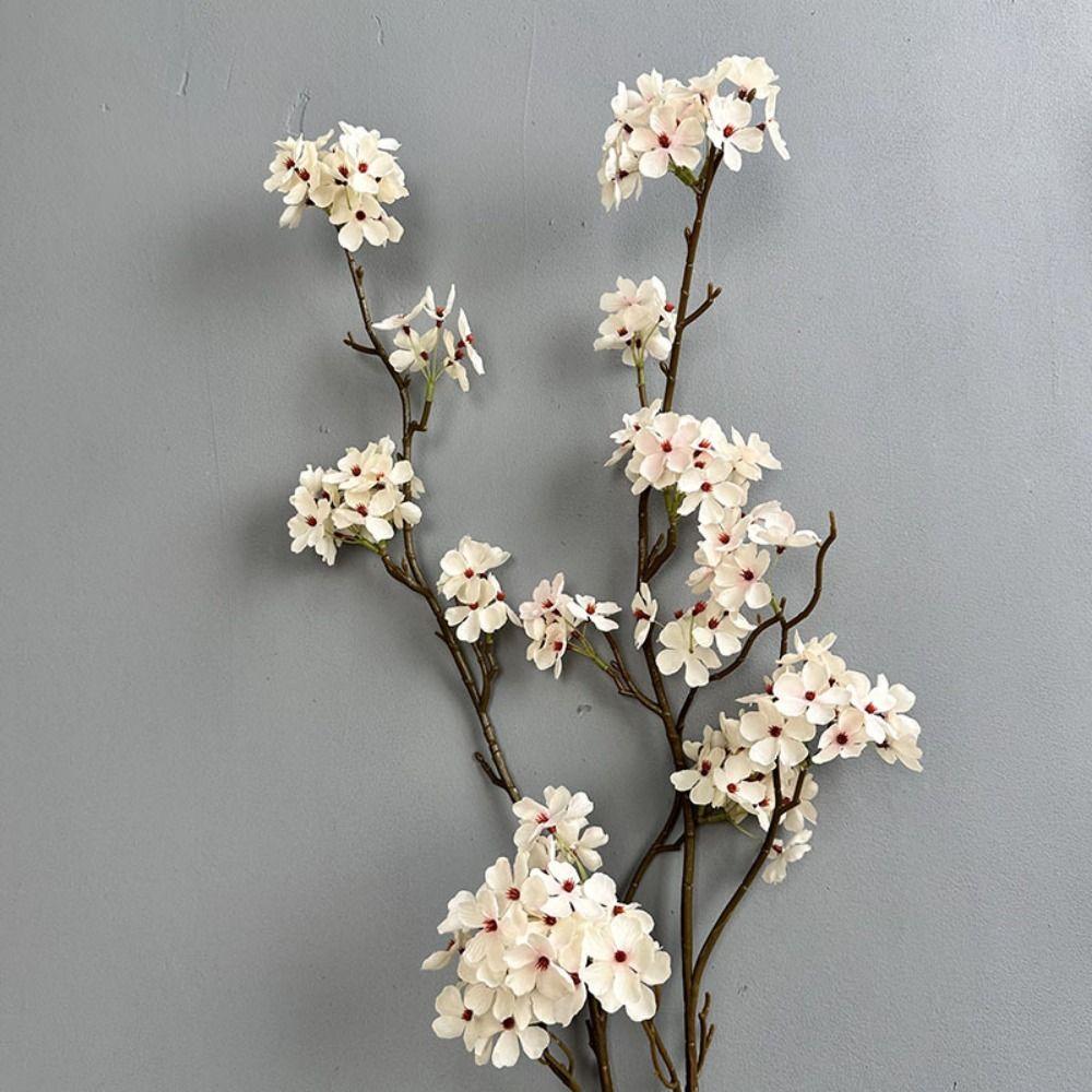 Flexible Silk Pear Blossom 100cm Fake Plants Artificial Pear Blossom Branches Outdoor Decor