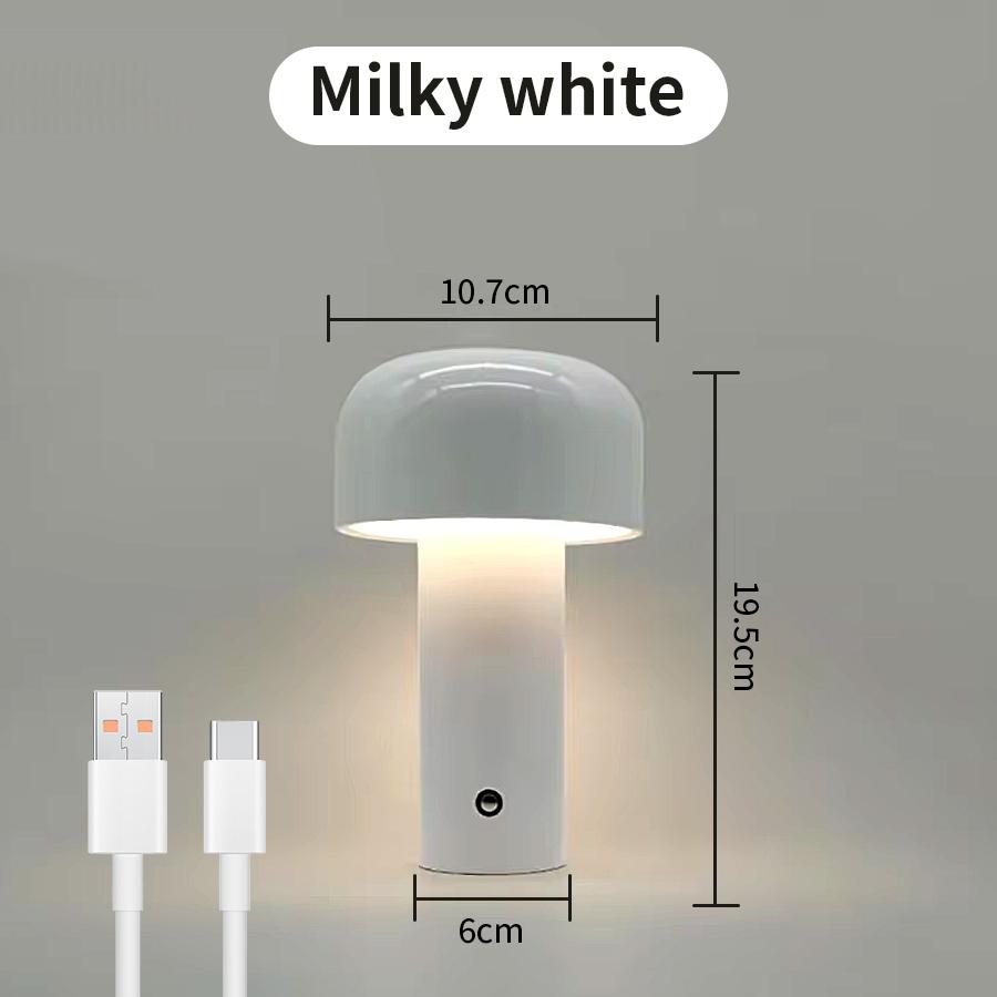 

Светодиодная лампа-гриб Type-C, перезаряжаемый ночник, портативная сенсорная прикроватная лампа для спальни, гостиной, настольная декоративная лампа белый