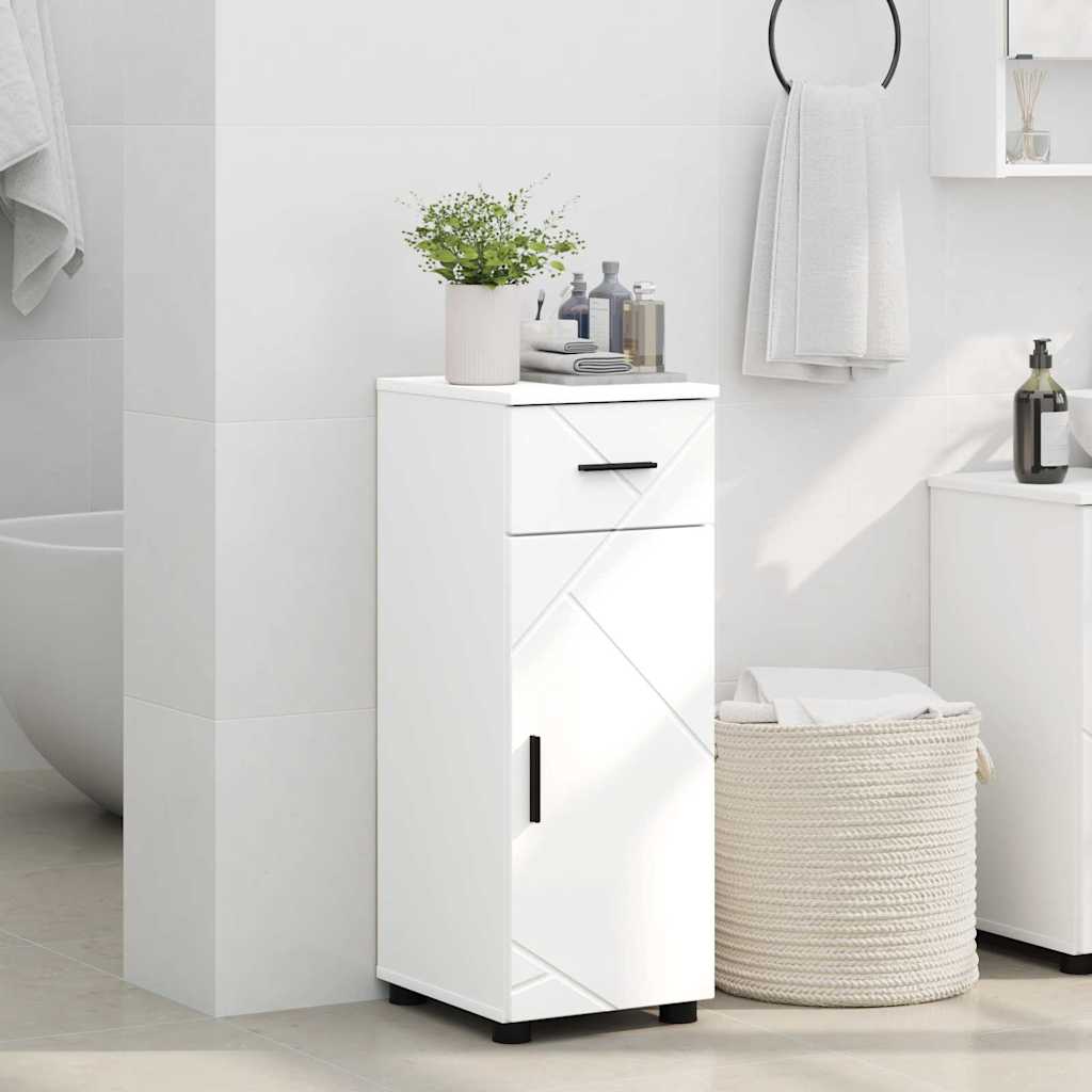 Bathroom Cabinet with Drawers Glossy White 30 X 35 X 80 Cm