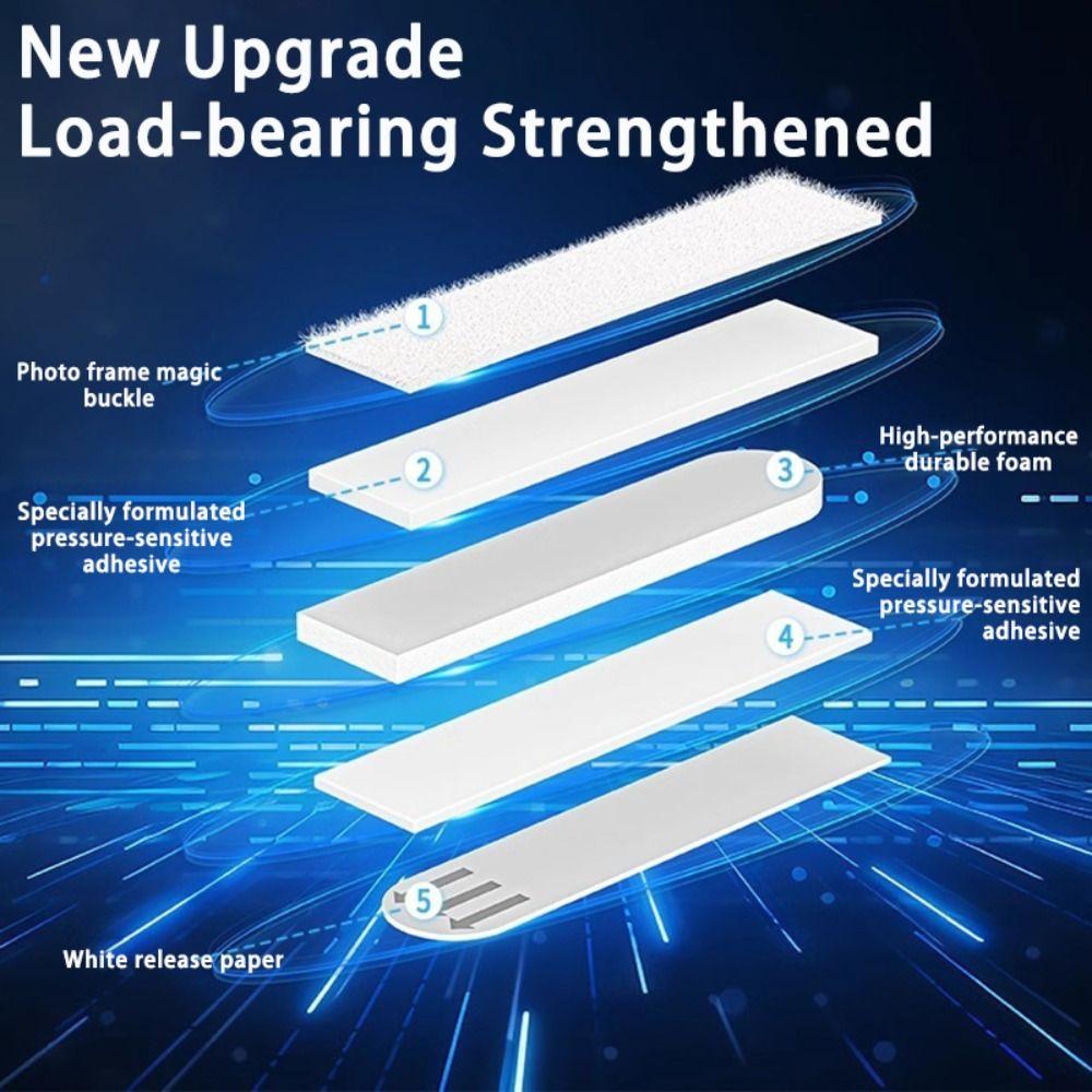 4 Pairs Punch-free Photo Frame Tape Strips Self Adhesive Poster Frame Hanging Stickers  Home Office