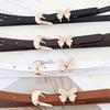 Imitation Leather Women Belt Butterflies Buckle Adjustable Length Waist Band Dress Shirt Tops Versatile Belt