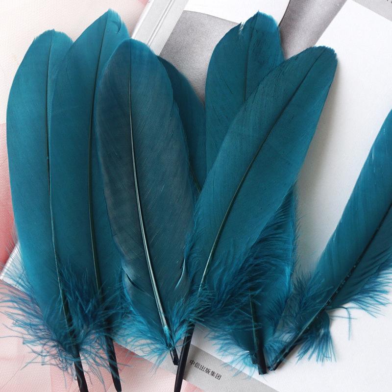 50Pcs White Feather Goose Feather Hard Floating Dream Net Decorative Wings Sun Flower Wall Decoration Kindergarten Handmade Art Class Materials