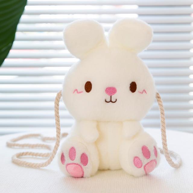 Cartoon Bunny Plush Bag Candy Multicolor Kawai Girl Creative Cute Shoulder Bag for Girls Kids