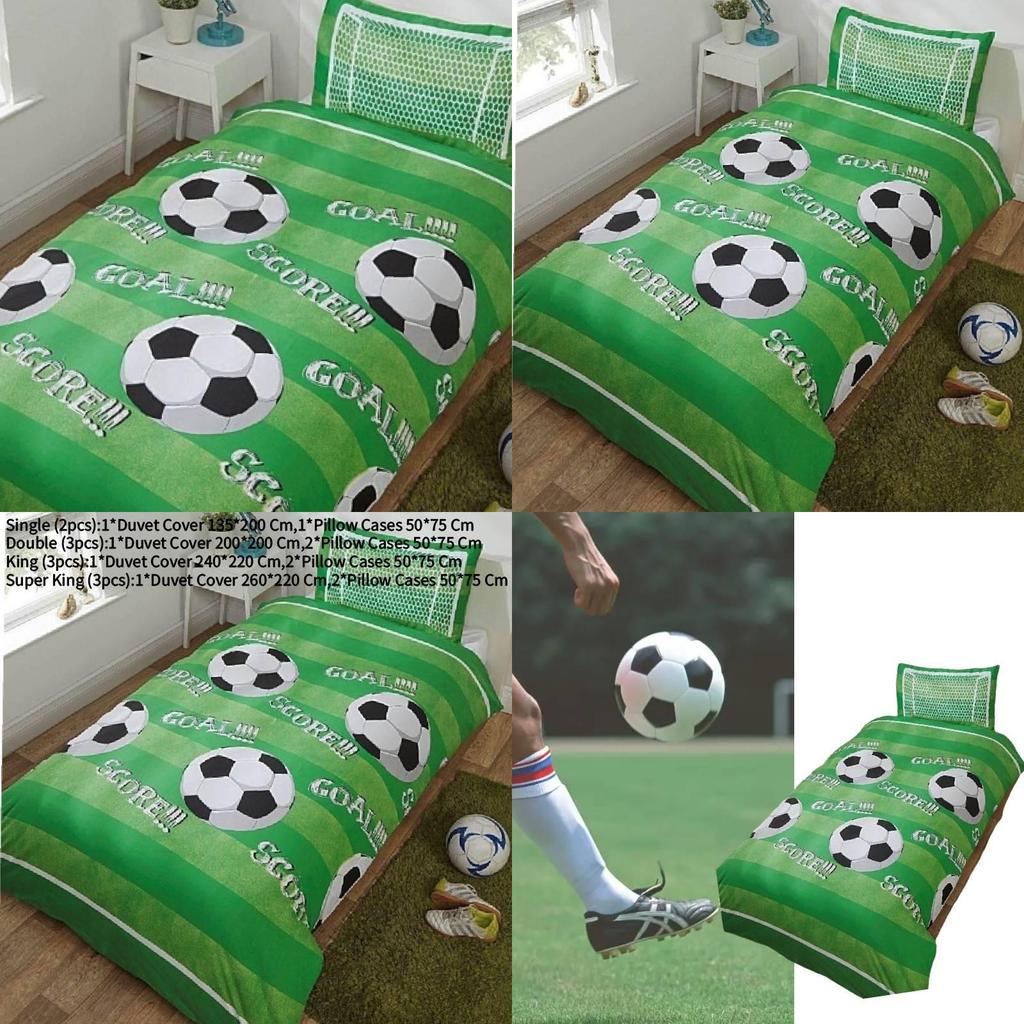Soccer Bedding Set With Flannel Material For Modern Bedroom Decor