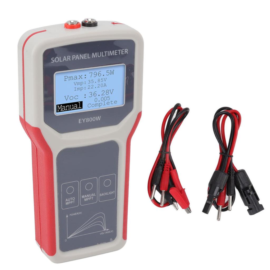Solar Panel MPPT Tester Photovoltaic Multimeter with Backlight MPPT Open Circuit Voltage Tool for Solar PV Testing