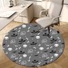 1pc Office Carpet Chair Mats Halloween Pattern with Skulls, Bats, and Spiderwebs Perfect for Decorating Office Chairs, Living Rooms, Or Bedrooms