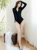 Pure Desire Women's Long Sleeve Swimsuit: Sun Protection, Bust Enhancing, Figure Slimming, Perfect for Beach, Diving, and Surfing Vacations.