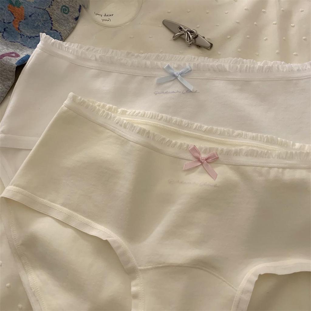 Relax: 7A Extended Pure Cotton Mid-Waist Soft Girls' Underwear - New Style Triangle Briefs