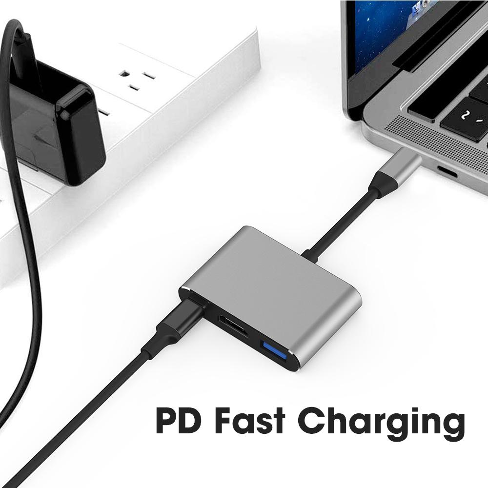 USB-C to HDMI 3 in 1 Cable Converter for Samsung Huawei iPad Mac NS USB 3.1 Type C to HDMI 4K USB 3.0 USB 3.2 Adapter Cable