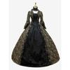 Women's High Neck Long Sleeve Maxi Dress Slim Fit Victorian Renaissance Ball Gown Costume Dress