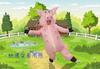 DAIFUQIHUA Inflatable Pig Costume Full Battery or USB Includes Fan and School Cultural Christmas Set, Body, Air-Filled, Durable, Waterproof,