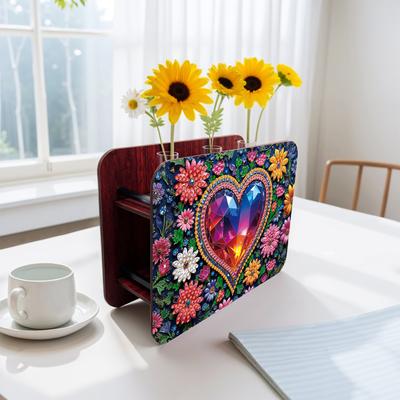 DIY Diamond Painting Wooden Tube Vase Two-Sided Pattern 5D DIY Vase Diamond Painting Kit Home Decoration Ornament Holiday Gift