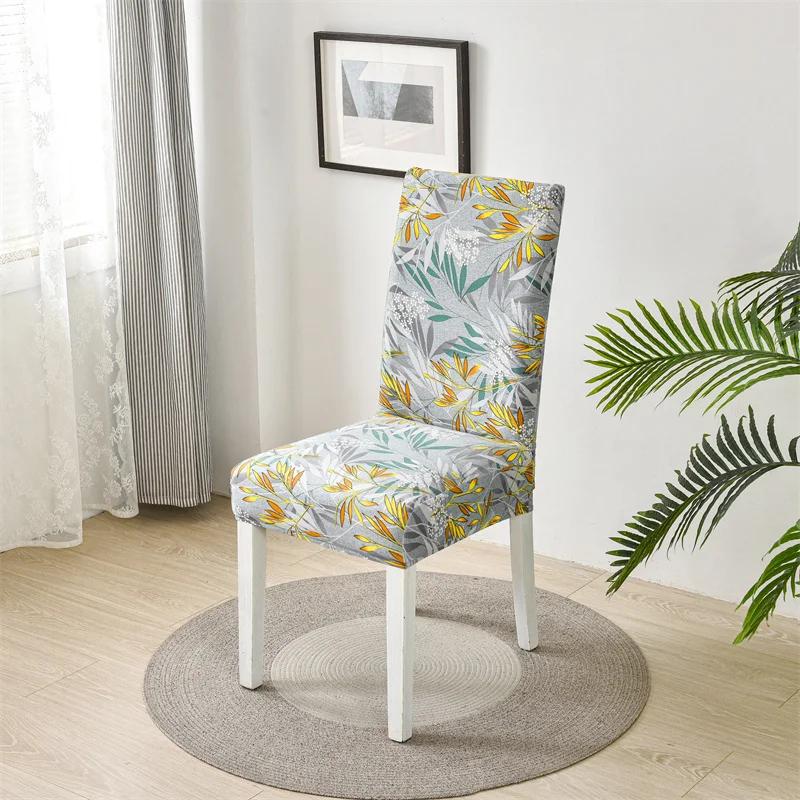 

Dining Room Chair Cover Elastic Floral Style Stretch Chairs Slipcovers Seat Covers Protector Removable for Wedding Hotel Kitchen 1pc Chair Cover