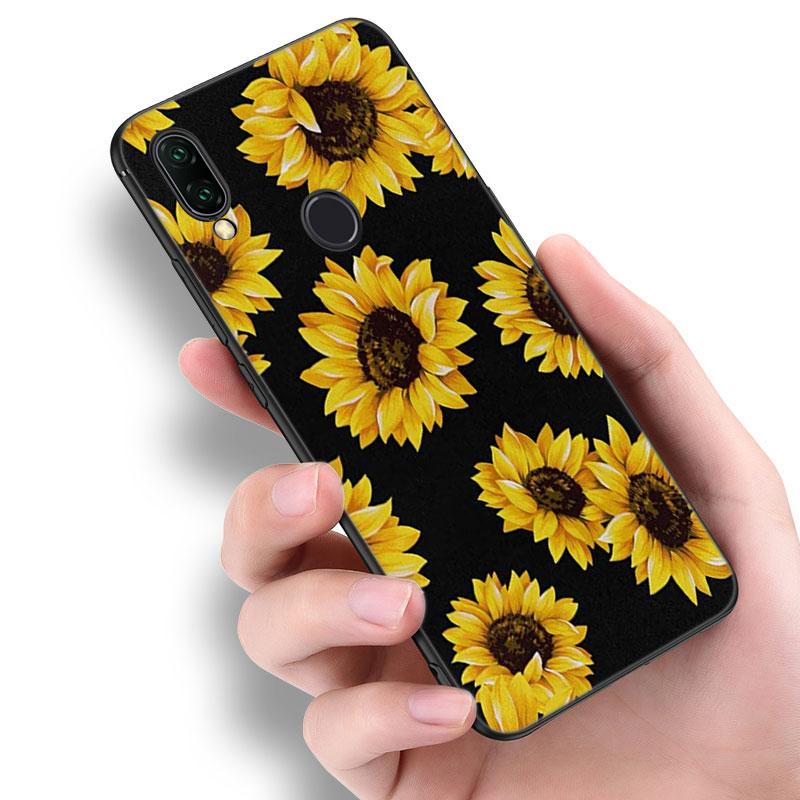 Flowers Sunflower Case For Huawei Honor 10X Lite 7A 8A 9X 20 Pro 7S 8C 8S 8X 9A 9C 10i 20i 30i 20E 20S 8 10 Lite Black Cover