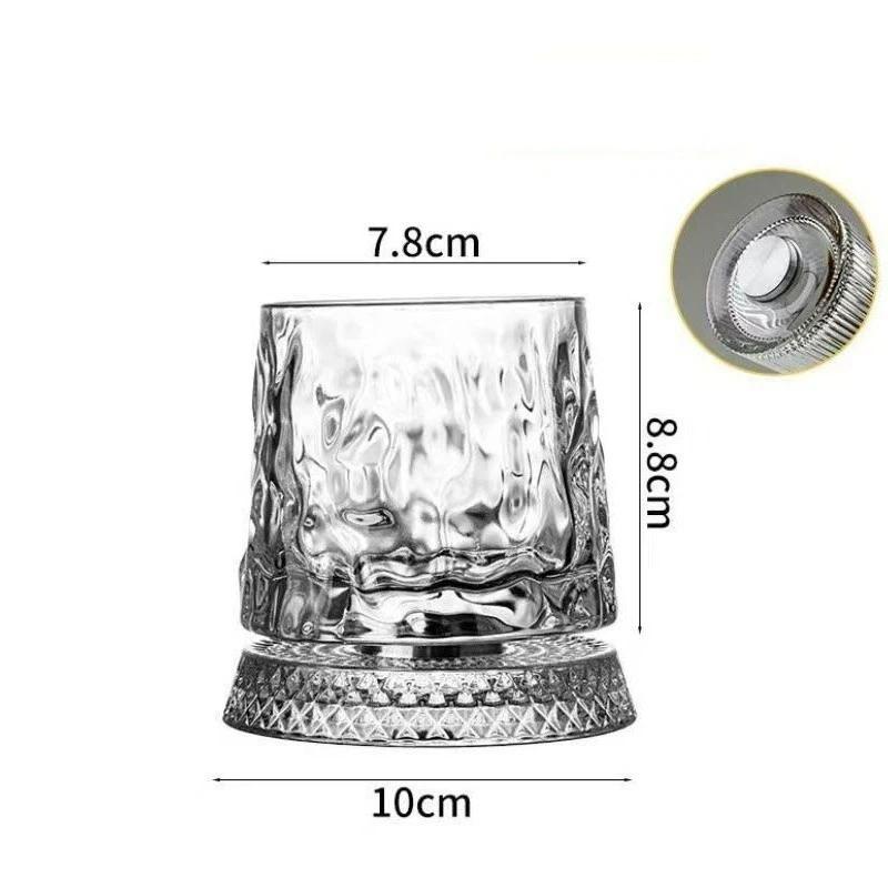 2026 Whiskeygläser Drehendes Whiskyglas Mit Glasboden 360 Grad Drehung Rumglas Für Cocktailparty Trinken