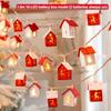 1Set Christmas Led String Lights Illuminated Wooden House Lights Christmas Tree Top Star Lights Starry Sky Decorative Lights