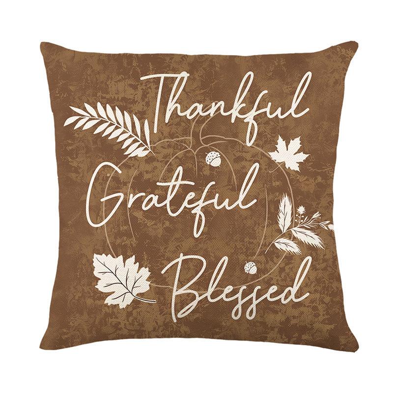 

New Autumn Printed Letter Pillowcase Amazon Sofa Bedside Waistline Pillow Cushion 45 * 45cm (linen)