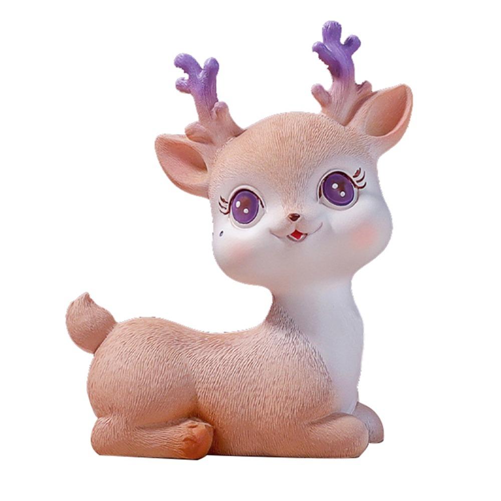 Reindeer Car Decoration Resin Animal Statue Mini Elf Deer Figurine  Home