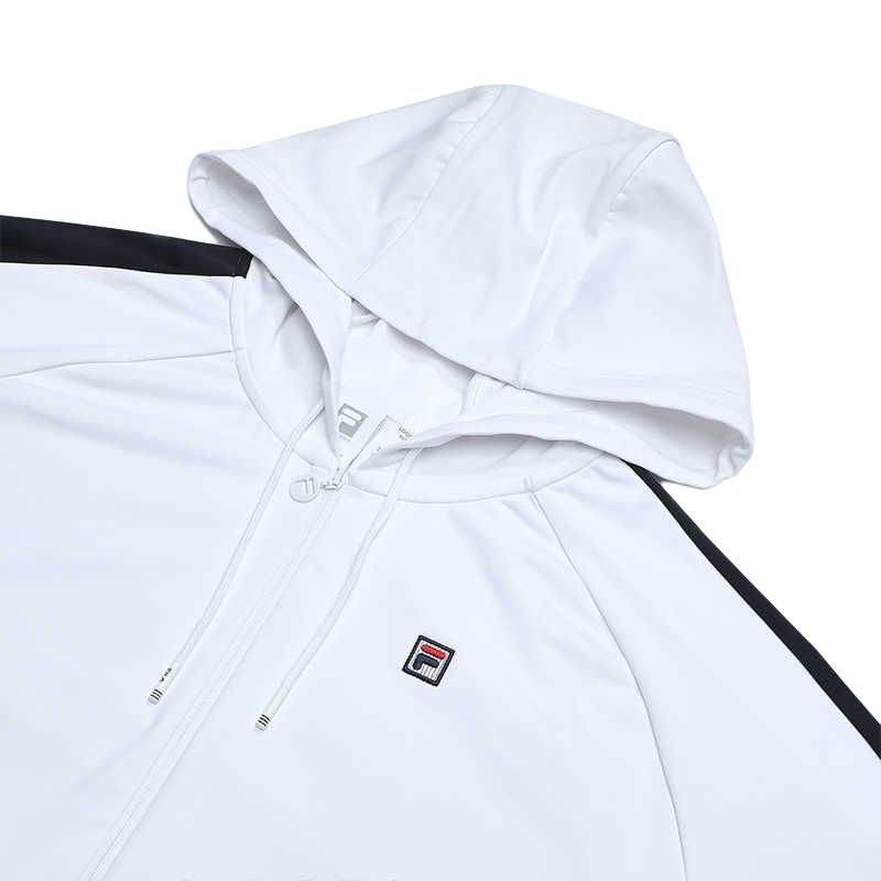 FILA 2023 Autumn New Zip Knit Hoodie Fashion Casual Loose Knit Top Women tops Standard-White A11W333502F-WT