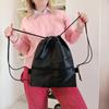 Chic Minimalist Drawstring Bag – Lightweight Shoulder Backpack for Daily Use, Beach, Shopping & Casual Outings